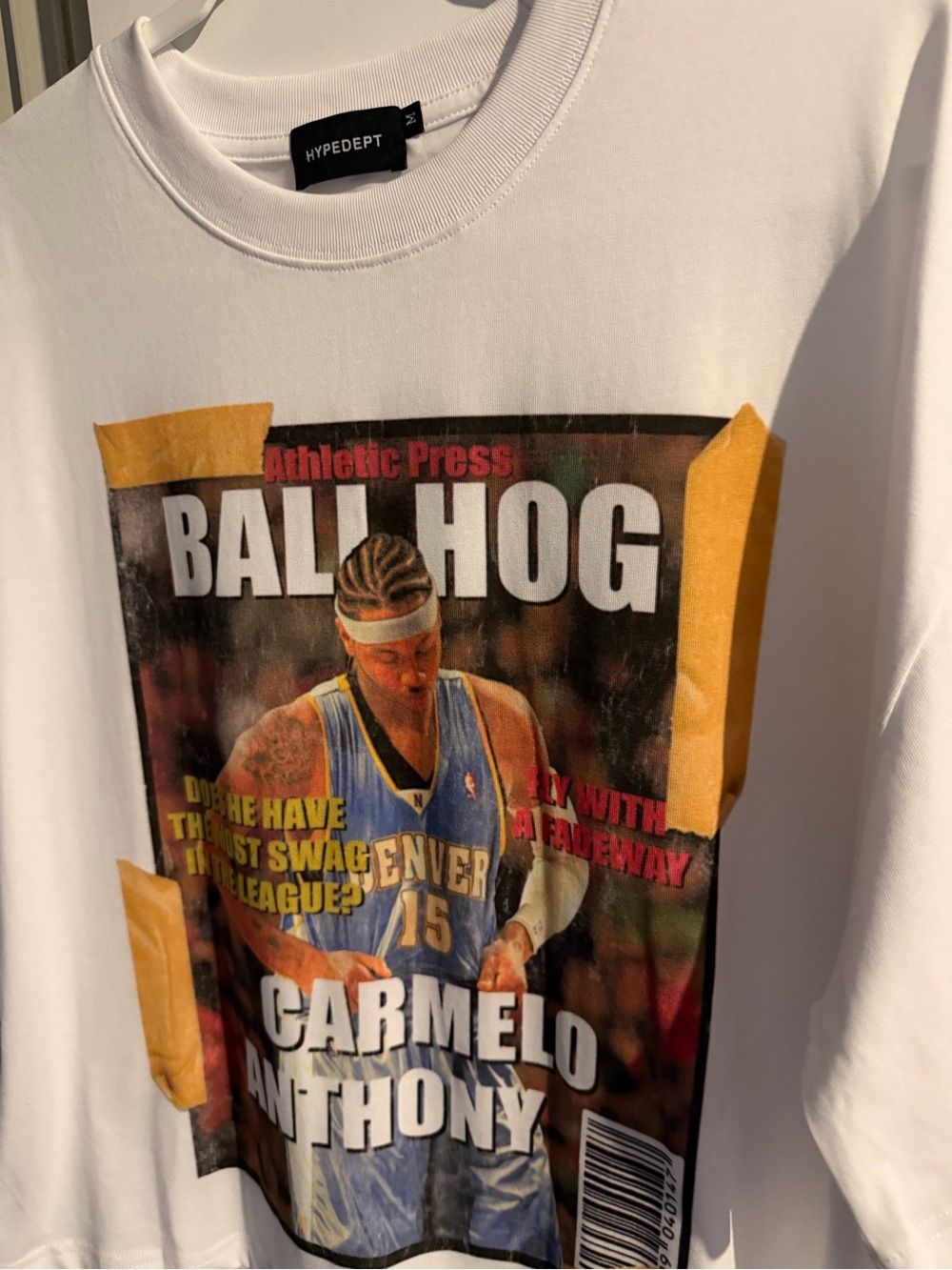 White 'BALLHOG' Carmelo Anthony Graphic Tee
